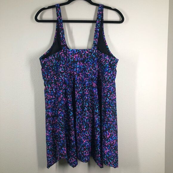 Swimsuits For All Padded Tankini Top Swim Wear Multicolored Confetti Print 18 - Picture 5 of 9